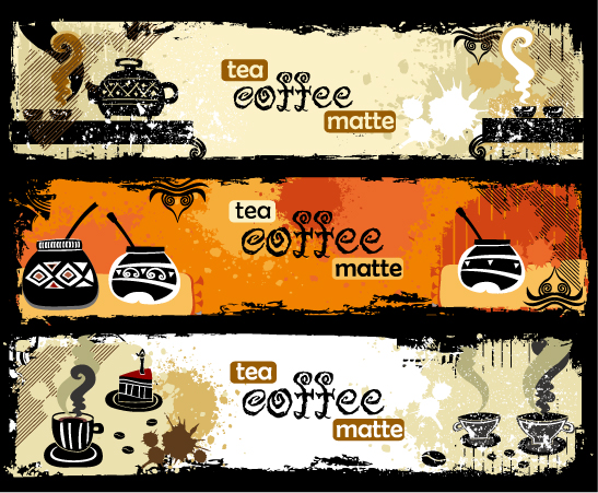 free vector Tea and coffee theme banner vector