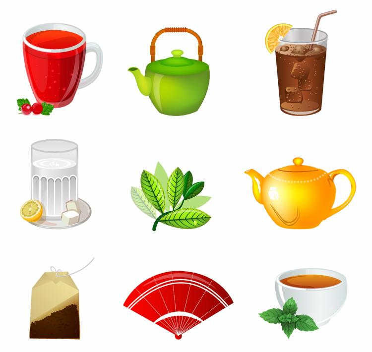 free vector Tea ceremony icon set