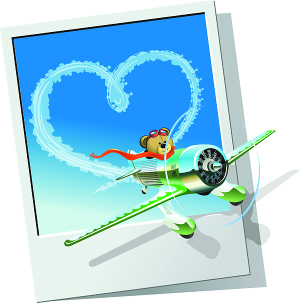 free vector Teddy bear clip art aircraft
