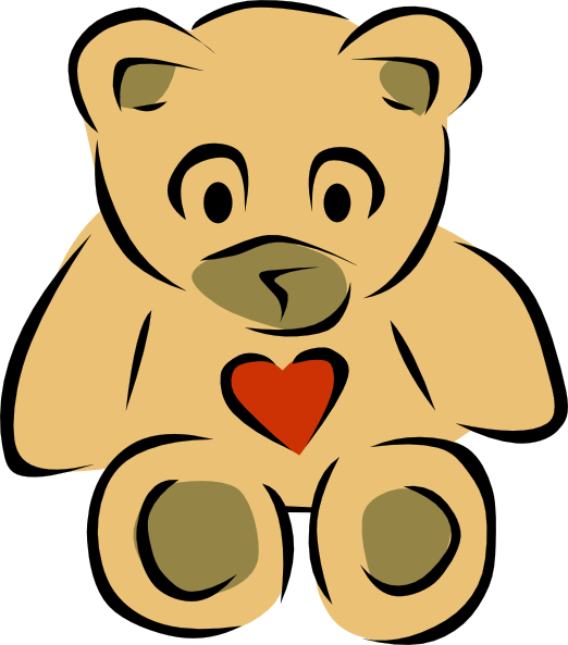 free vector Teddy Bears With Hearts clip art
