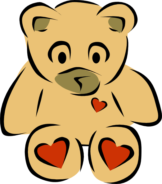 free vector Teddy Bears With Hearts clip art