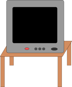 free vector Television On A Table clip art