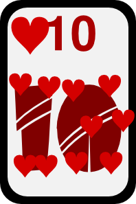free vector Ten Of Hearts clip art
