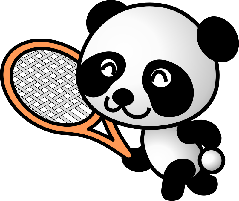 free vector Tennis panda