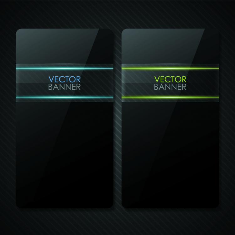 free vector The black cool banner01vector