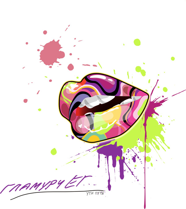free vector The color trend mouth vector