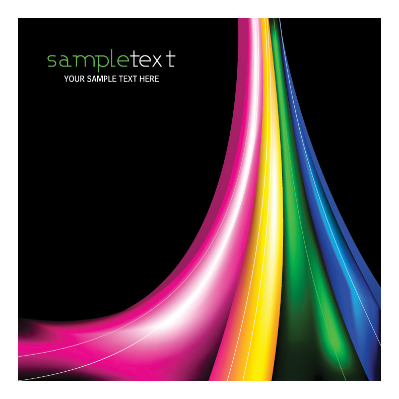 free vector The dynamic lines of the rainbow vector background