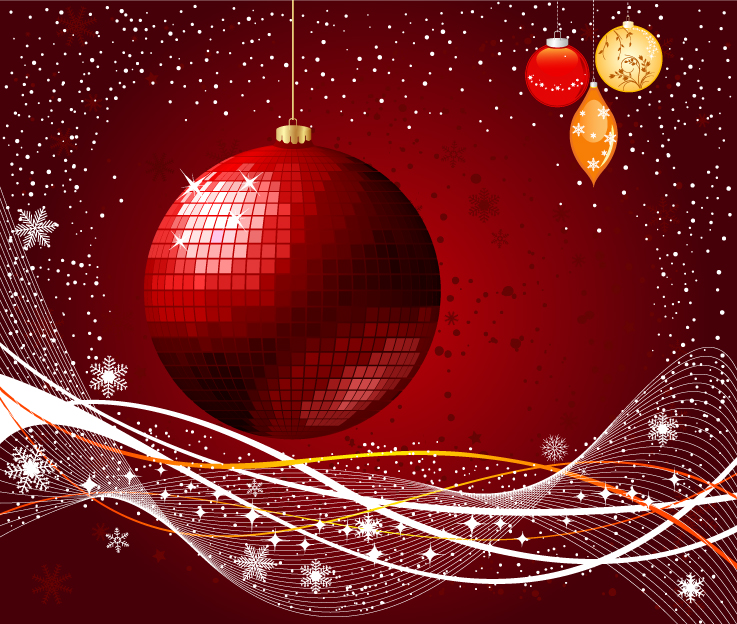 free vector The exquisite christmas ball background 03 vector