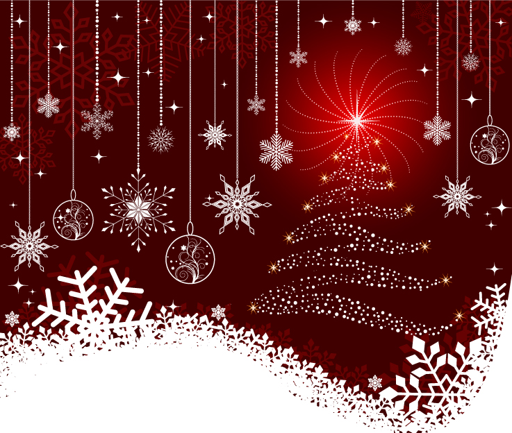 free vector The exquisite christmas ball background 06 vector