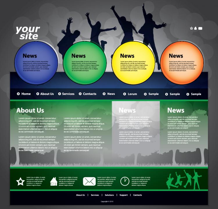 The trend of dynamic website templates 03 vector Free Vector / 4Vector