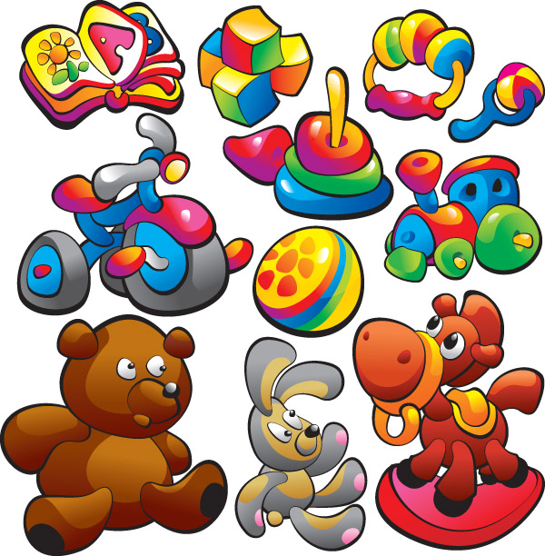 free vector Theme of children toys vector