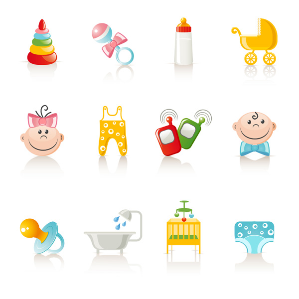 Download Theme of cute baby items (4048) Free EPS Download / 4 Vector