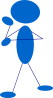 free vector Thinking Blue Stick Man clip art