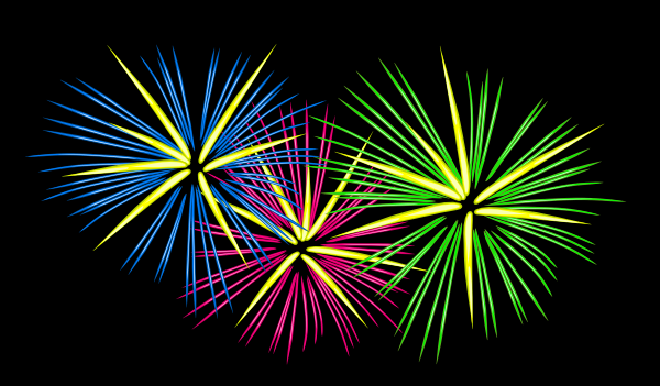 Download Three Colour Fireworks clip art (106260) Free SVG Download ...