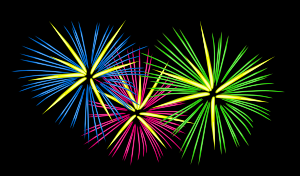 free vector Three Colour Fireworks clip art