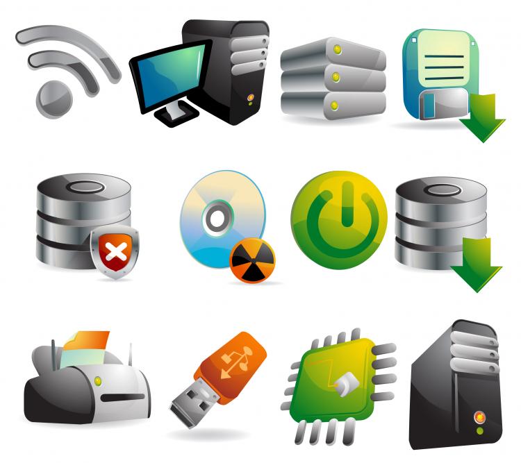 free vector Three-dimensional computer icon vector material