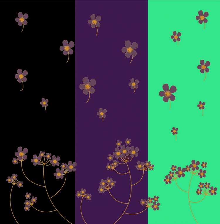 free vector Threecolor flowers vector background