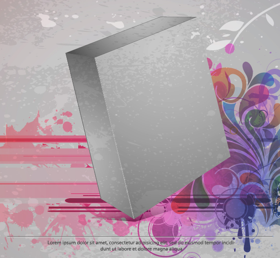 free vector Threedimensional box flower background 3 vector