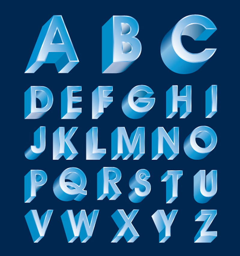 free vector Threedimensional letters design series 07 vector