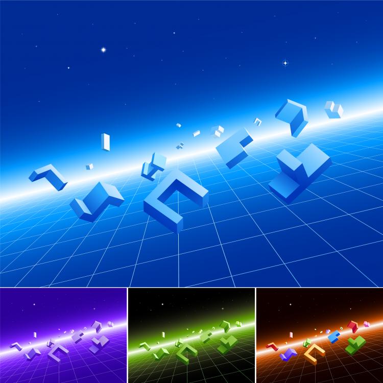 free vector Threedimensional sense of space modules and vector background