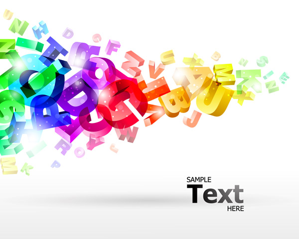 free vector Threedimensional vector colorful letters