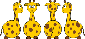 free vector Tobias Cartoon Giraffe Front Back And Side Views clip art