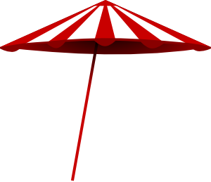 free vector Tomk Red White Umbrella clip art
