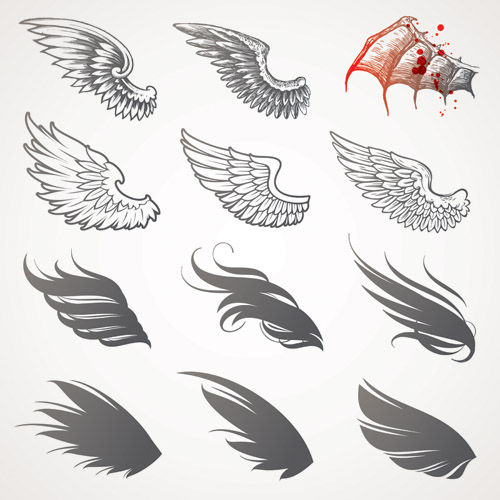 free vector Totem variety of wings vector