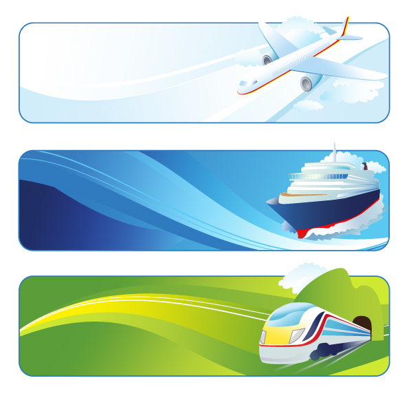 free vector Tourism, aircraft, ships, trains, cars, Zijia You, bicycle
