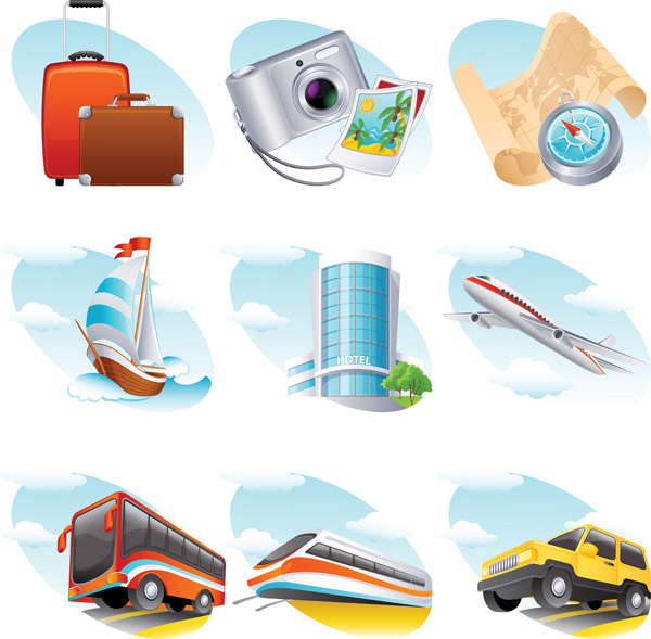 free vector Travel theme icon vector