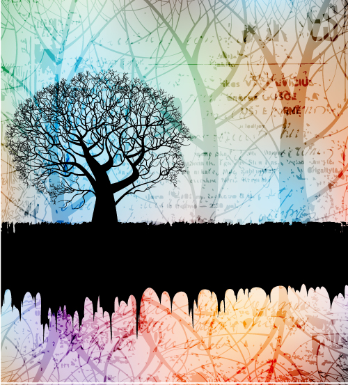 free vector Tree silhouette background 01 vector
