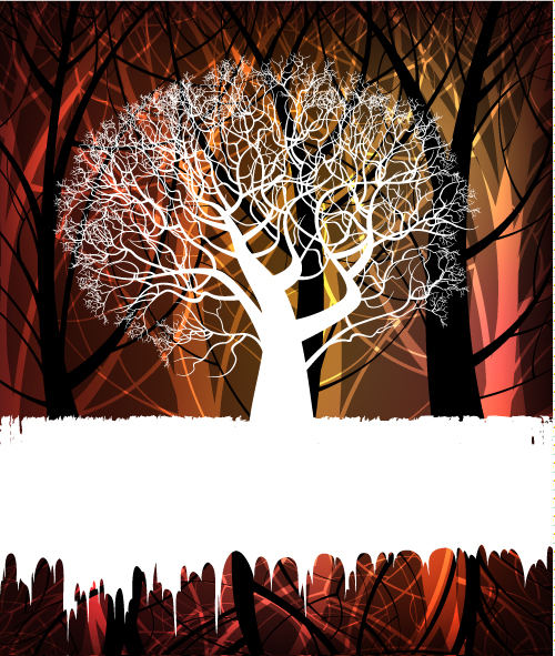 free vector Tree silhouette background 02 vector