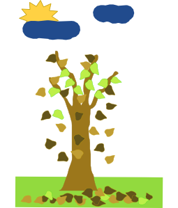 free vector Tree With Leaves Falling clip art