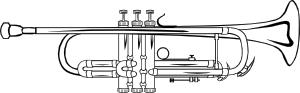free vector Trumpet B Flat (b And W) clip art