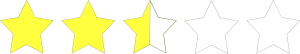 free vector Two And A Half Star Rating clip art