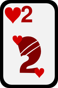 free vector Two Of Hearts clip art