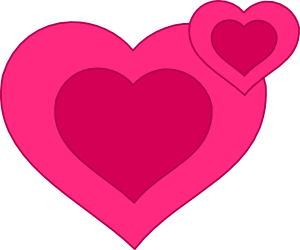 free vector Two Pink Hearts Together clip art