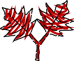 free vector Two Red Leaves clip art