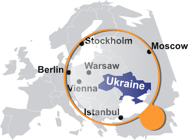 free vector Ukrainian Map Under Magnifier clip art