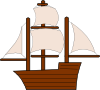 free vector Unfurled Sailing Ship clip art