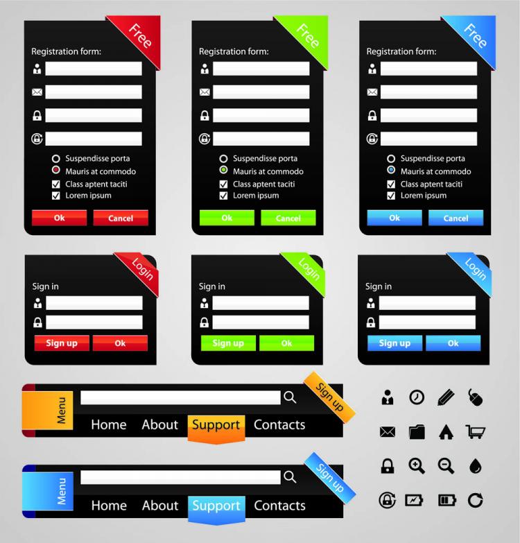 free vector Useful page elements 02 vector
