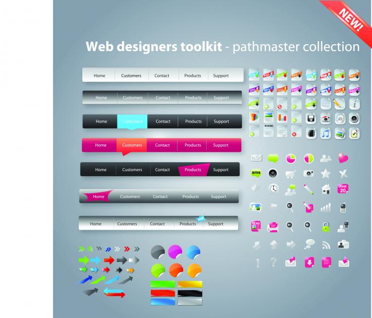 free vector Useful web design tools pack 02 vector