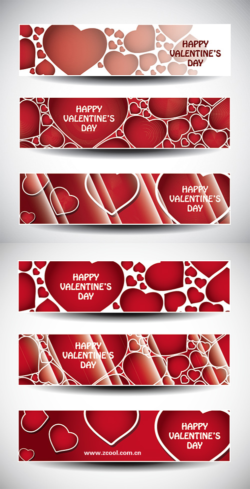 free vector Valentine day banner vector heart