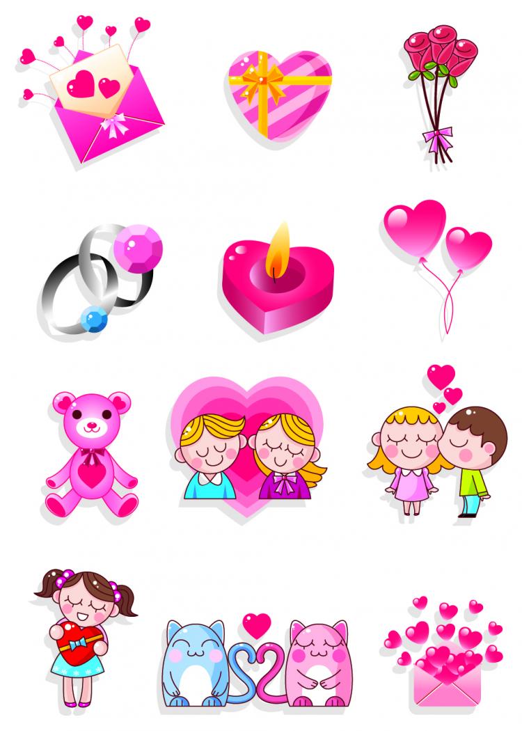 free vector Valentine day elements vector