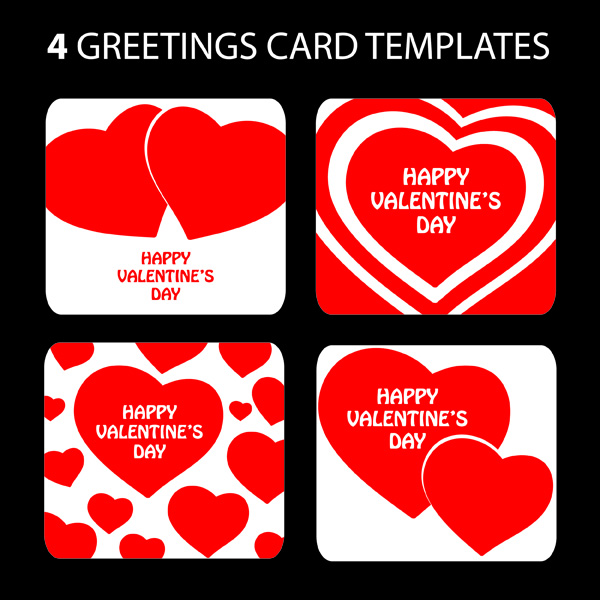 free vector Valentine day heartshaped greeting card template vector