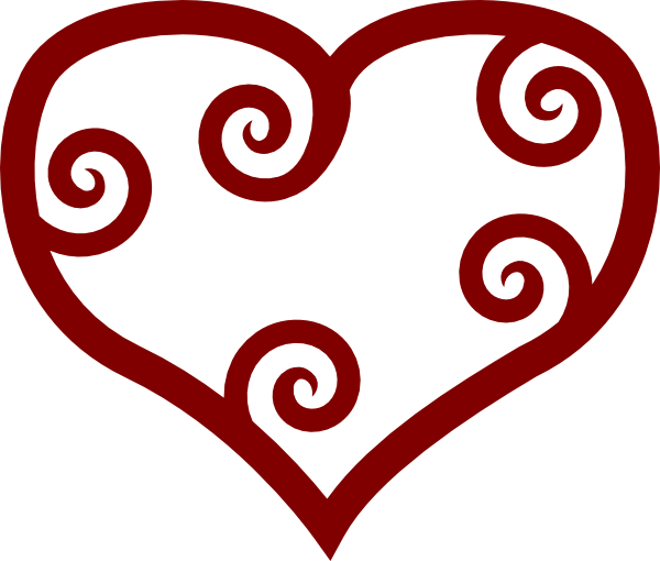 free vector Valentine Red Maori Heart clip art