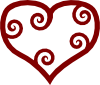 free vector Valentine Red Maori Heart clip art