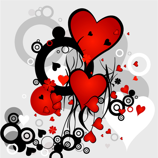 free vector Valentine\u0026#39;s day heart-shaped theme trend vector illustration