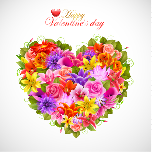 free vector Valentine39s day flowers background 02 vector