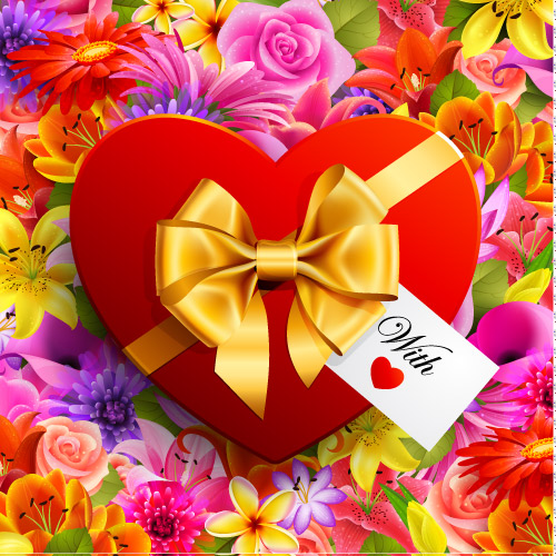 free vector Valentine39s day flowers background 03 vector